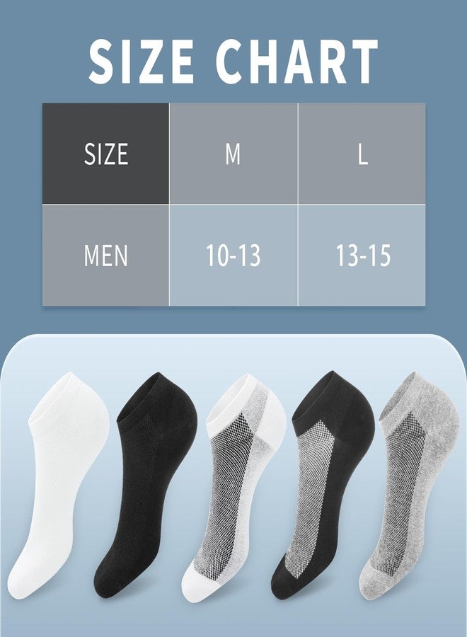 SIXDAYSOX 8 Pack Mens Ankle Socks 3 Black 3 White 2 Grey Size 10-13 - Image 2